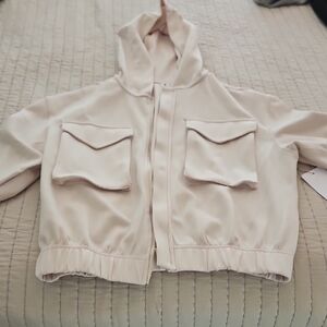 Yogalicious Women's Light Tan Hooded Utility Jacket
